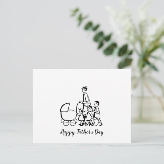 Retro Vatertag Postkarte (Stehend Vorderseite)