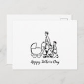 Retro Vatertag Postkarte (Vorne/Hinten)