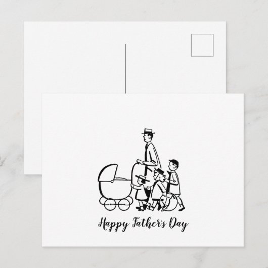 Retro Vatertag Postkarte (Vorne/Hinten)