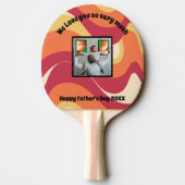 Retro Vatertag Psychedelisches Muster mit Foto Tischtennis Schläger (Rückseite)