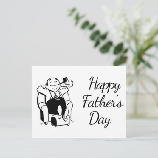 Retro Vatertag Vater Rauchen Pipe Postkarte (Stehend Vorderseite)