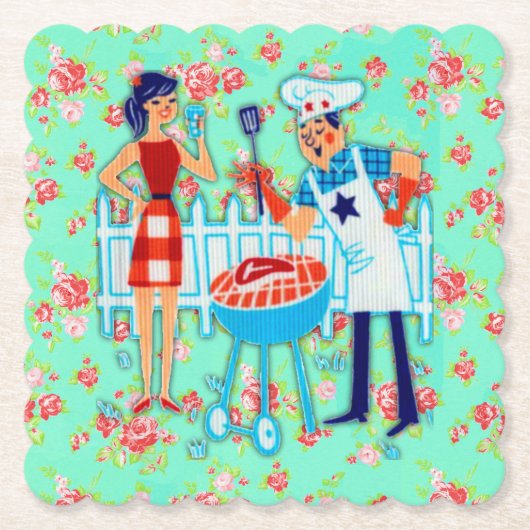 Retro Vatertags-Untersetzer Untersetzer (Vorderseite)