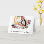 Retro Vathers Day Card Karte (Gelbe Blume)