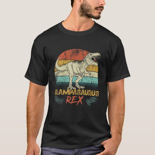Retro Vathers Day Grampasaurus Dinosaurus Family T-Shirt (Vorderseite)
