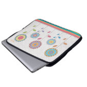 Retro Vector Rainbow Flower Garden Abstrakt Laptopschutzhülle (Vorne Knopf)