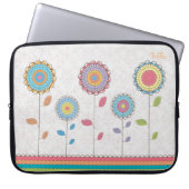 Retro Vector Rainbow Flower Garden Abstrakt Laptopschutzhülle (Vorderseite)