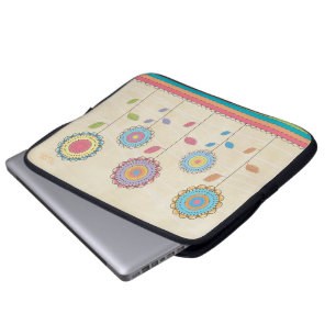 Retro Vector Rainbow Flower Garden Abstrakt Laptopschutzhülle