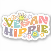 Retro Vegan Hippie Lifestyle Aufkleber (Vorderseite)