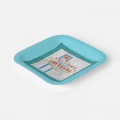 Retro Vegas Sign Grunge Style Pappteller (Gewinkelt)