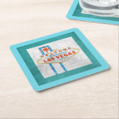 Retro Vegas Sign Grunge Style Rechteckiger Pappuntersetzer (angewinkelt)