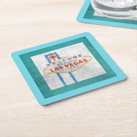 Retro Vegas Sign Grunge Style Rechteckiger Pappuntersetzer (angewinkelt)