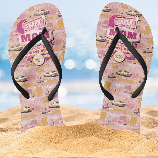 Retro Vegas Style Super Mama der 70er Jahre immer Badesandalen