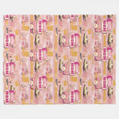 Retro Vegas Style Super Mama der 70er Jahre immer  Fleecedecke (Vorderseite (Horizontal))