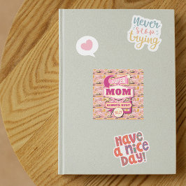 Retro Vegas Style Super Mama der 70er Jahre immer  Quadratischer Aufkleber