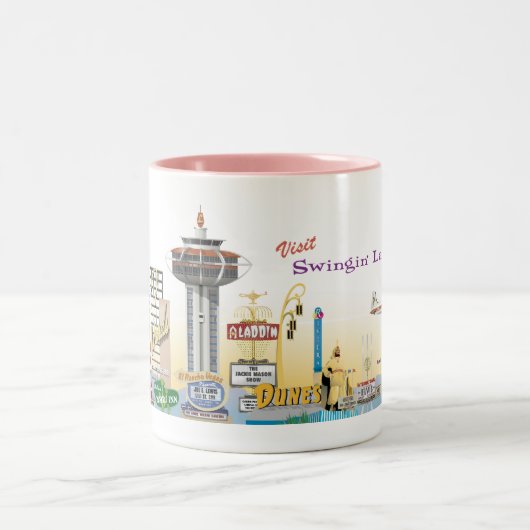 Retro Vegas-Tasse Zweifarbige Tasse (Mittel)