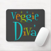 Retro Veggie Diva Mousepad (Mit Mouse)