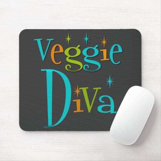 Retro Veggie Diva Mousepad (Mit Mouse)