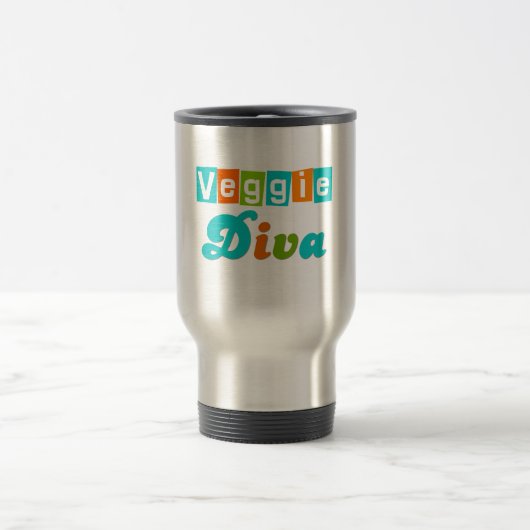 Retro Veggie-Diva Reisebecher (Mittel)