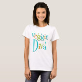 Retro Veggie-Diva T-Shirt (Vorne ganz)