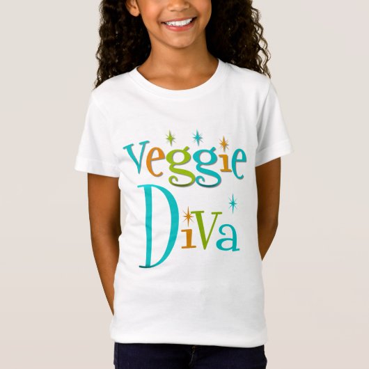 Retro Veggie-Diva T-Shirt (Vorderseite)