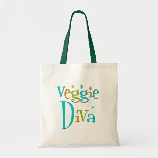 Retro Veggie Diva Tragetasche (Vorne)