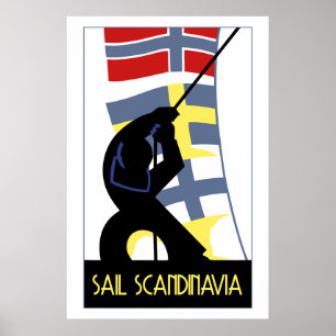 Retro vektorkunst-Deko-Art Segel Skandinavien Poster
