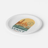 Retro-Venedig Italien-Reise-Papierteller – Retro Pappteller (Schrägansicht)