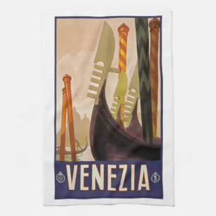 Retro Venedig Italien Venezia Italien Reiseposter, Geschirrtuch