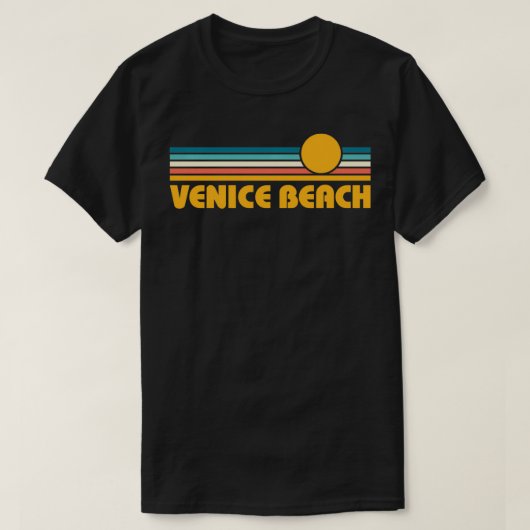 Retro Venice Beach California Sunset T-Shirt (Design vorne)
