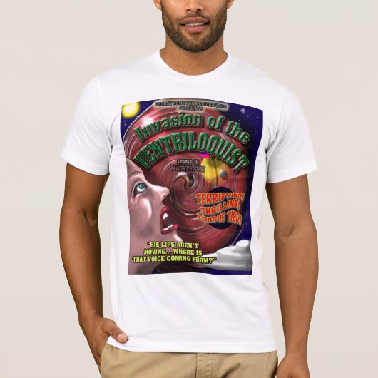 Retro Ventriloquist Sifi Film-Plakat T-Shirt (Vorderseite)