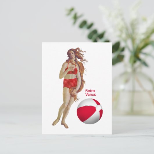 Retro Venus Postkarte (Stehend Vorderseite)