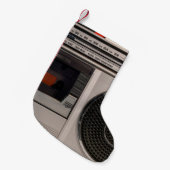Retro veraltete tragbare Stereo-Radio-Reco Kleiner Weihnachtsstrumpf (Vorderansicht (hängend))