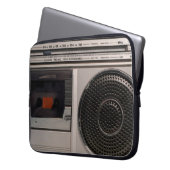 Retro veraltete tragbare Stereo-Radio-Reco Laptopschutzhülle (Vorderseite Links)