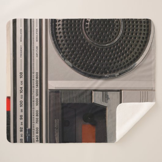 Retro veraltete tragbare Stereo-Radio-Reco Sherpadecke (Vorderseite (Horizontal))