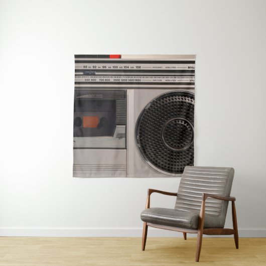 Retro veraltete tragbare Stereo-Radio-Reco Wandteppich (Beispiel)