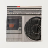 Retro veraltete tragbare Stereo-Radio-Reco Wandteppich (Vorderseite)