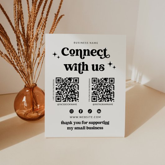 Retro-Verbindung mit unserem Social Media-Sign Sockelschild