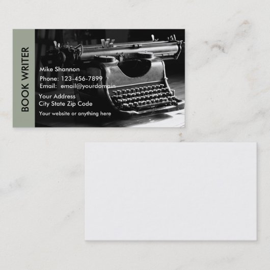 Retro Verfasser-Thema Visitenkarte (Vorne/Hinten)