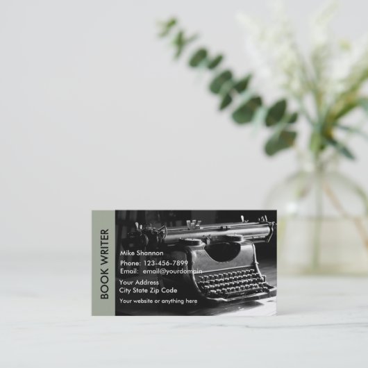 Retro Verfasser-Thema Visitenkarte (Stehend Vorderseite)