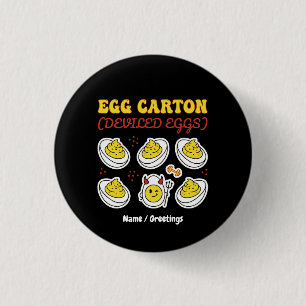 Retro Verführerische Eier Six Pack Fitness Wortspi Button