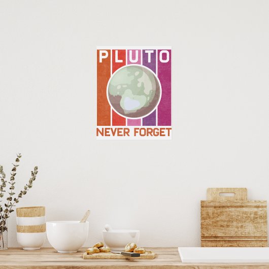 Retro Vergessen Sie niemals die Pluto Funny Space Poster (Küche)