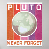 Retro Vergessen Sie niemals die Pluto Funny Space Poster (Vorne)