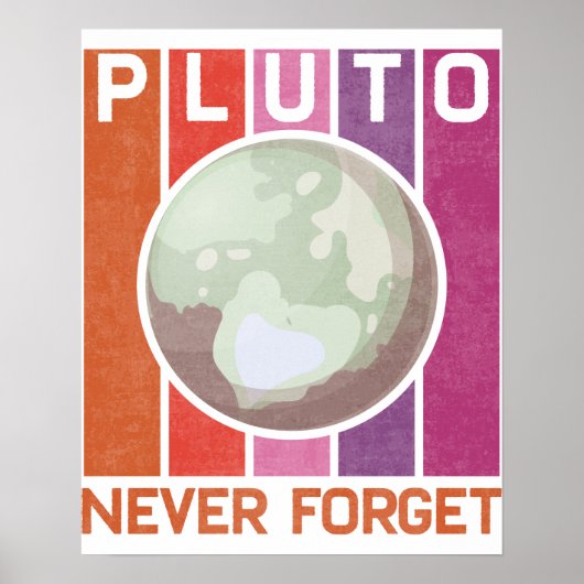 Retro Vergessen Sie niemals die Pluto Funny Space  Poster (Vorne)