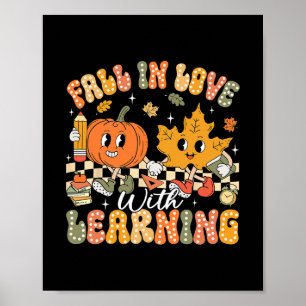 Retro - Verlieben Sie sich in das Lernen Herbst-Kü Poster