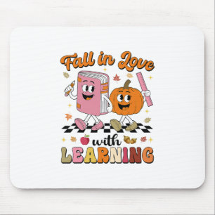 Retro verlieben Sie sich in das Lernen Herbst-Kürb Mousepad