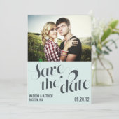 RETRO VERLOBUNG | Ankündigung Datum freihalten (Stehend Vorderseite)