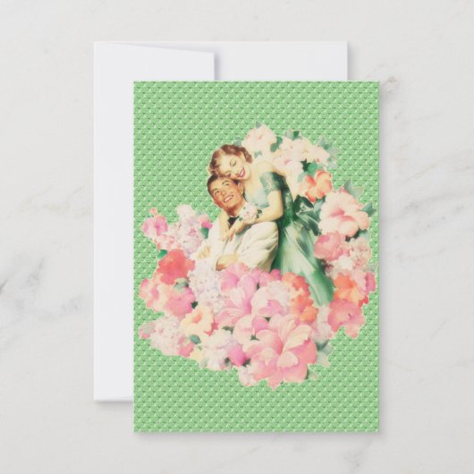 Retro Verlobung Dinner der 50er Jahre Einladung (Vorderseite)