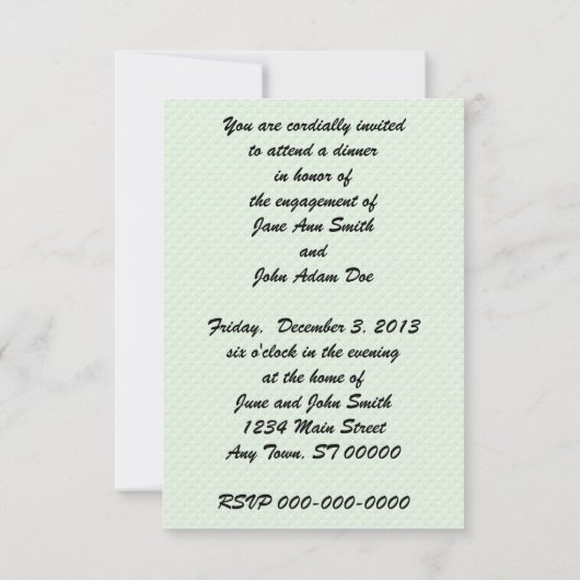 Retro Verlobung Dinner der 50er Jahre Einladung (Rückseite)