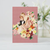 Retro Verlobung Dinner V2 der 50er Jahre Einladung (Stehend Vorderseite)