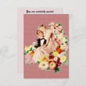 Retro Verlobung Dinner V2 der 50er Jahre Einladung (Vorne/Hinten)